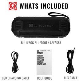 Outdoor Tech Bullfrog Wireless Bluetooth Speaker - Rugged IPX4 Waterproof Outdoor Speaker - Perfect for Camping, Hiking, Biking, Boats, Pool, Beach