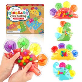 Color Sorting Toys Sensory Toys : Dinosaur Fine Motor Skill Game for Toddlers Quiet Fidget Toys, Preschool Learning Activities Calm Down Travel Toys Montessori Stocking Stuffer for Kids Ages 3 4 5