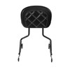 TCT-MOTORPARTS Detachable Upright Sissy Bar Backrest w/White Stitching Backrest Pad