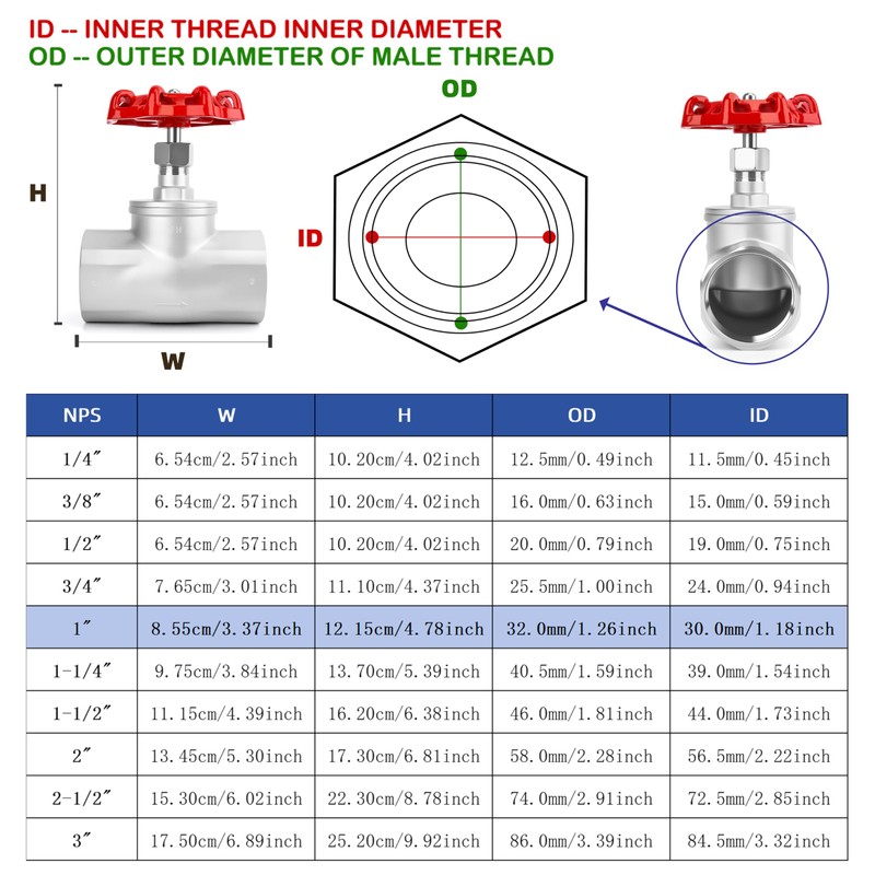 1" NPT Stainless Steel B-Type Globe Valve, Accurately Adjust Flow