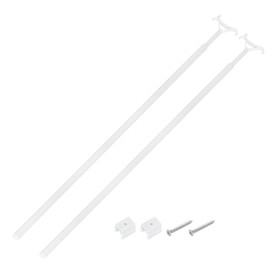 uxcell 2Pcs 29"-53" Draw Rod for Cordless Blinds, Telescopic Rod to Pull Window Shades Up and Down, Clothes Hanger Hook Pole, Aluminum Alloy Blinds Tilt Wand for Roller Shades, White
