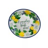 Royal Norfolk Lemon Floral Dinner Plate W/ Blue Rims, 8-in.