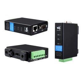 RS232/485/422 to RJ45 Ethernet Converter, Bi-Directional Transparent Data, TCP/IP to Serial, Rail-Mount Serial Server for Data Acquisition, IoT Gateway Intelligent Instrument Monitoring