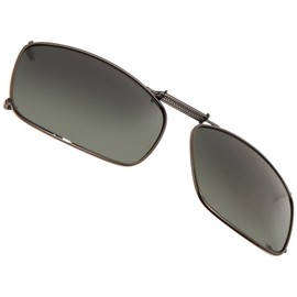 Dioptics Solar Shield 15 REC Clip On Sunglasses Polarized Rectangular, Gunmetal, 50 mm