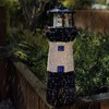 Syfunlv Solar Lighthouse Ornament Solar Revolving LED Lighthouse 10.6 x