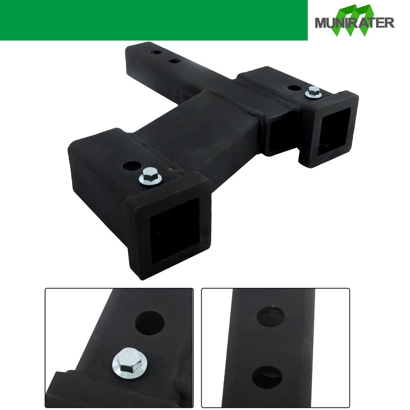 munirater Replacement for Trailer Dual Hitch Extender Adapter with 2-1/4-inch