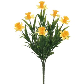 13.5" Narcissus Daffodil Silk Flower Bush -Yellow (Pack of 12)