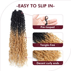 GIX Yanky Twist Crochet Hair - 6 Inch 8 Packs (240 Strands) Ombre Blonde Pre-twisted Fluffy Spring Mini Twist Short Bob Passion Twist, Crochet Braids Braiding Hair (6 Inch, OT27-8P)
