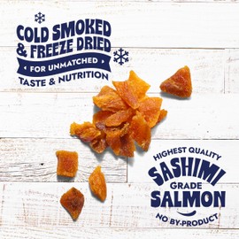 Finfare Freeze Dried Dog Treats, Salmon Crumbles, Protein & Omega-3s, Grain Free Salmon Dog Training Treats and Meal Topper, Made in USA, 2oz