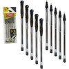 FLAIR FX 10 x 1.0mm Tip Dark BLACK Ballpoint Pens