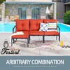 Festival Depot Patio Dining Armless Chair Outdoor Bistro Single Sofa