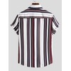 Floerns Men's Striped Shirts Casual Short Sleeve Button Down Shirts