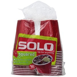 Solo Squared 18 Ounce Plastic Cups, 30 Count (Color May Vary)