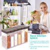 Fahibin Set of 6 Transparent Spice Jars with Tray, Plastic