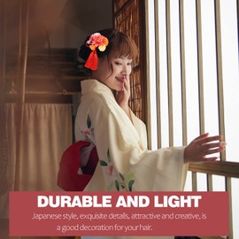 TOVINANNA 2pcs Japanese Flower Tassel Hair Combs Elegant Bridal Headdress for Weddings Lightweight Floral Hairpins for Dances and Special Occasions Design