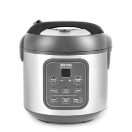 AROMA Professional Digital Rice Cooker, Multicooker, 4-Cup (Uncooked) / 8-Cup (Cooked), Steamer, Slow Cooker, Grain Cooker, 2Qt, Stainless Steel Exterior, ARC-994SG