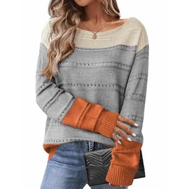 Zeagoo Oversized Sweaters for Women Trendy Hollow Out Crewneck Long Sleeve Pullover Tops Fall Outfits Fashion 2024