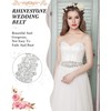 Jecery 3 Pieces Rhinestone Bridal Wedding Sash Belts Handmade Crystal