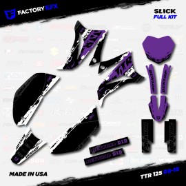 Factory EFX White & Purple Slick Racing Graphics Kit fits 08-24 YAMAHA TTR125 TTR 125 decal
