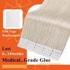 Full Shine Tape in Hair Extensions Remy Human Hair White