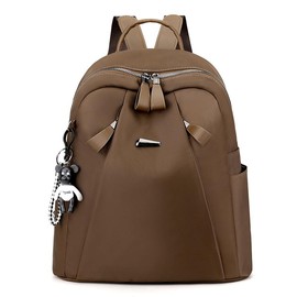 FUNSEED Small Backpack for Women Portable Waterproof Oxford Cloth Multi Pockets Backpack for Travel and Daily Use, brown