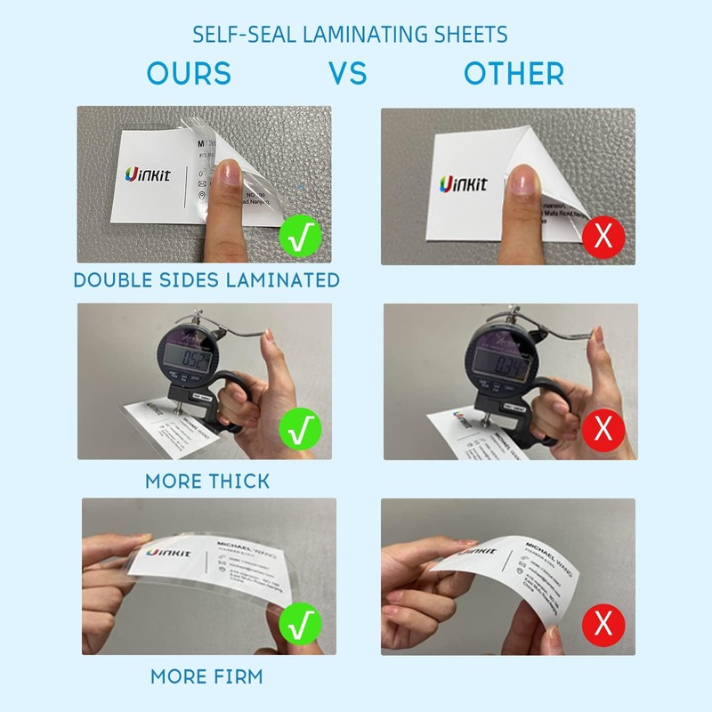 Uinkit 10mil Thicker Self Sealing Photo Laminating Pouches 4 x