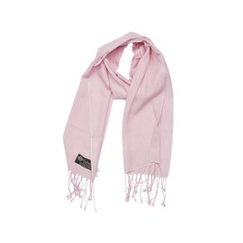 Cashmere Boutique Women Pashmina Scarf for Daily Wear, Wedding, Evening Party, and Winter Warm - 70% Cashmere and 30% Silk - Light Pink, 12" x 60"