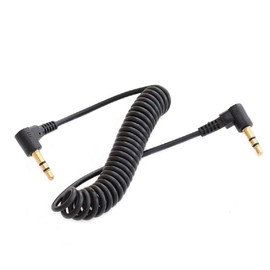 3.5mm Audio Cable, 2-Pack 1m Mini Coiled 3.5mm Headphone Cable, 90 Degree 1/8" 3.5mm TRS Jack Male to Male Stereo Aux Audio Coiled Cord (Stretched Up to 1m)