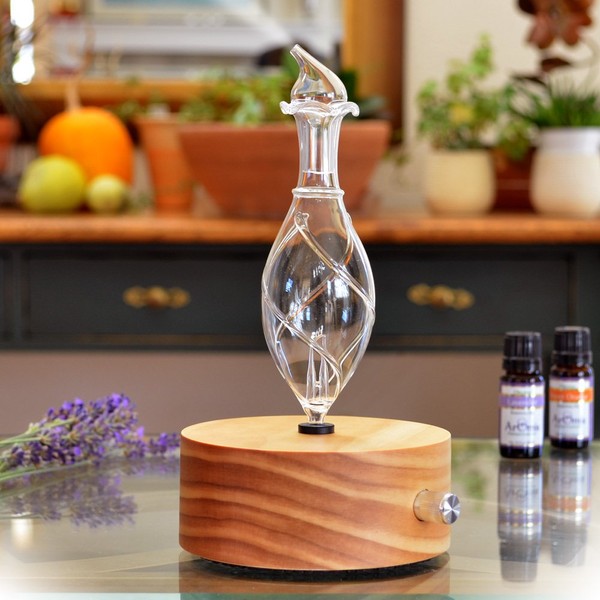 ArOmis AROMATHERAPY Wood and Glass Essential Oil Diffuser - Solum Lux Vitis - Aromatherapy Diffuser - Essential Oil Nebulizer