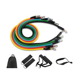 11PCS Yoga Strap Latex Resistance Bands Exercise Home Gym Tube Fitness Elastic -Premium Latex Resistance Bands & Yoga Strap AU