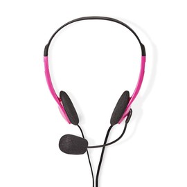 Nedis PC Headset Headband 2 3.5mm Jacks, Pink
