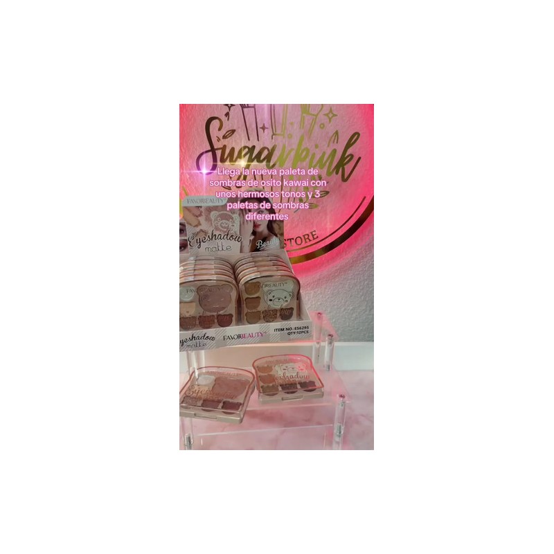 Paletas De Sombras Ositos Kawai Mayoreo 12 Pz