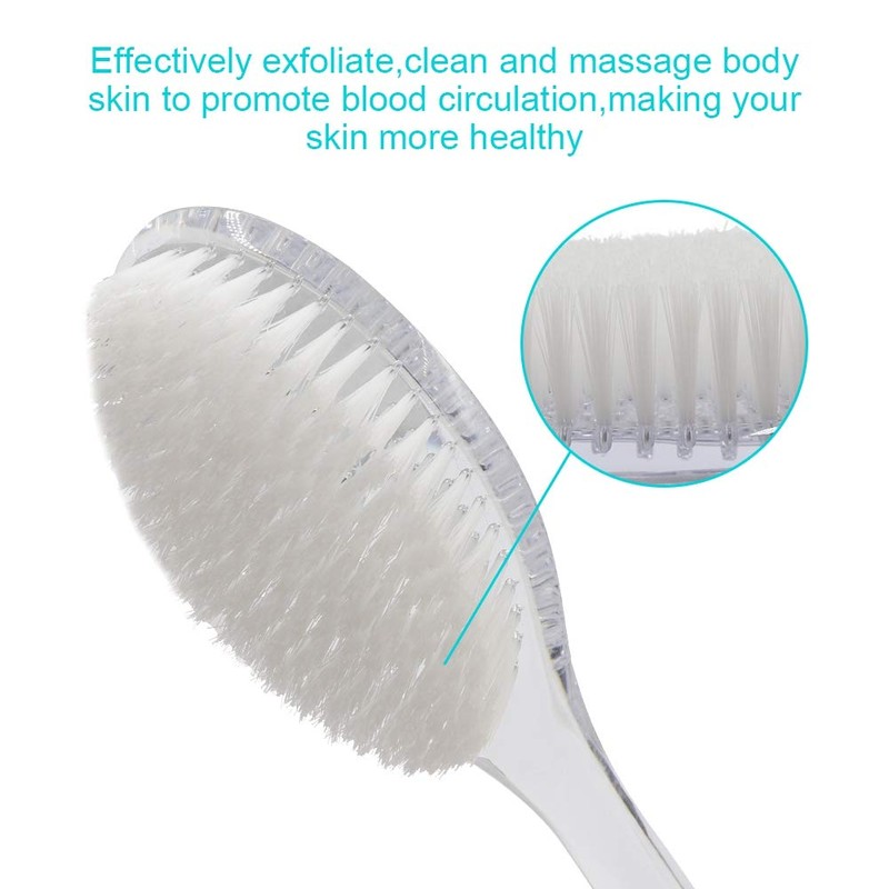 Mczxon Body Dry Brushing Back Scrubber With Curved Plastic Long