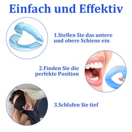 Schnarchen Stopper Anti Schnarch Schiene Knirscherschiene für Nacht Snoring Stopper Anti Schnarch Mundstück Anti-Schnarch-Mundschutz für Angenehmen Schlaf, mit eine Zahnbürste (Blau).