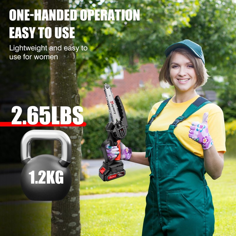 Battery Cordless Mini Chainsaw 6 Inch,Chain Saws Cordless with 700W
