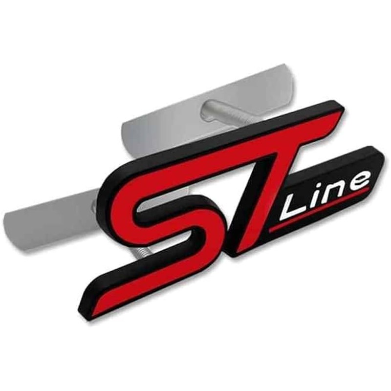 ST Line Emblem Metal Car Front Grille Decoration, Easy Installation,
