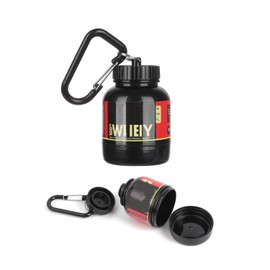 Omana Protein Powder Storage Container, Portable Supplement Powder Container with Funnel & Keychain for Travel Gym Workout Fitness, 100 ml, 30g