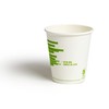 Compostable Paper Hot Cup, 10 Oz., White/Green