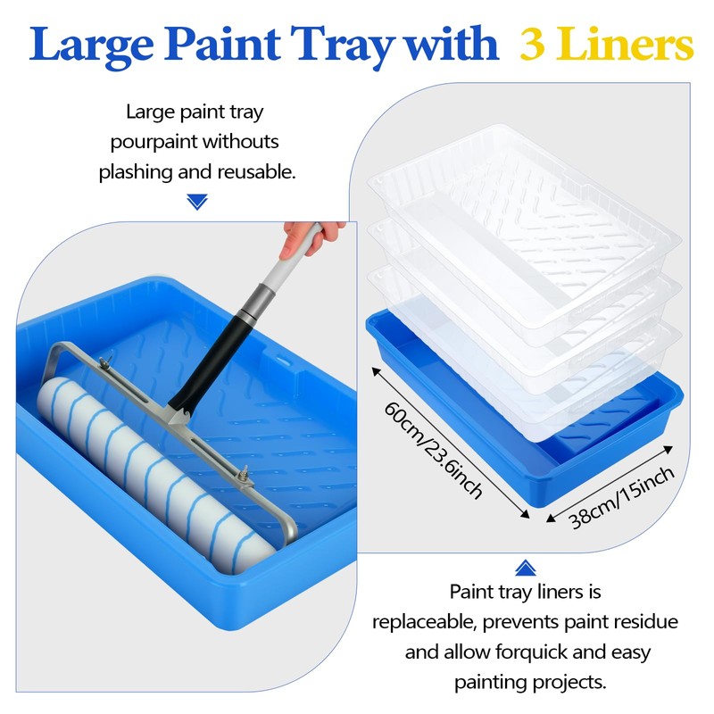 18 Inch Paint Roller Kit, 14 Pack Paint Roller Set