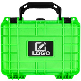 Eylar Protective Gear and Camera Hard Case with Custom Logo Engraved Plate, Water & Shock Proof w/Foam TSA Approved 8.12 inch 6.56 inch 3.56 inch (Neon Green)