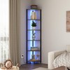 FviMzailon 6-Tier Corner Shelf with LED Lights - 65" Tall