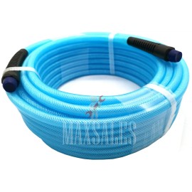 CAL 1/4" X 50' Air Hose 50 FT FLEXIBLE BRAID ROOFING CLEAR W/ AIR COUPLERS