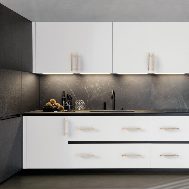 Coinkoly 10 Pack 5"(128mm) Gold Cabinet Pulls Knurled Kitchen Cabinet