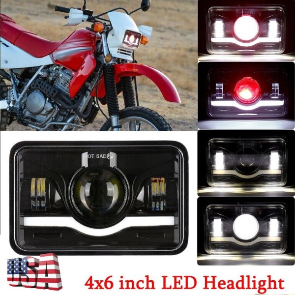 Unbranded 4x6" LED Headlight 150W DRL Black Sealed Beam for
