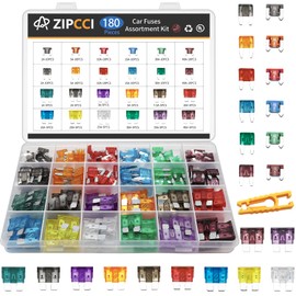 ZIPCCI ZIPCCI Car Fuses Assortment Kit, 180 Pcs Standard & Mini & Low Profile Mini Fuse (1A/2A/3A/5A/7.5A/10A/15A/20A/25A/30A/35A/40AMP) Automotive Blade Fuse for RV, Truck, Marine, Auto Accessories