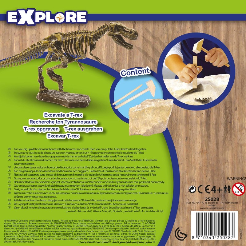 SES Creative 25028 Explore Excavate A T-Rex Toy, Mixed, 18