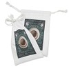 Lunarable Coffee Fabric Pouch Set of 2, Cup of Coffee