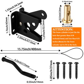 MARRTEUM Heavy Duty Self Locking Gate Gravity Latch Automatic Spring Loaded Gate Latches with Cable Pull for Secure Pool, Wooden Fence, Metal Gates, Garden Shed