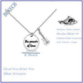 BEKECH Back To Future Musical Theatre Necklace Guitar Necklace The Power of Love Musical Jewelry Fans Gifts (The Power of Love)