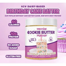 Flexible Dieting Lifestyle Whey Protein Cookie Butter Powder - Birthday Cake Batter | Keto-Friendly, Low Carb, No Added Sugars, Gluten-Free | Easy to Mix, Bake and Spread | 7.9oz